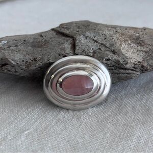 Sterling Silver and Pink rose quartz Stone pendant